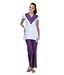 Sweet Dreams White-Aubergine Cotton Printed Nightsuit Set