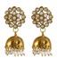Kshitij White Beaded Gold Plated Jhumki