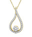 Mi Pearls Diamond Studded Elegant Gold Pendant