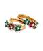 Nisa Pearls Ruby & Emerald Studded Floral Hoops