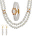 Oleva Elegant Pearl Necklace Set & Pearl Watch Combo