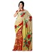 Variation Beige-Red Printed Faux Georgette Saree