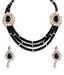 Adhira Royal Look Black Beaded Necklace Set