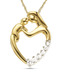 Kiara Mom & Child Heart CZ Decorated Silver Pendant