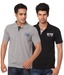 Venetian Black-Grey Pack of 2 Polo T-Shirts