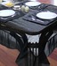 Dekor World Black Table Cover & Place Mats- 7 Pcs