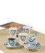Clay Craft Abstract Design Cup & Saucer Set - 6 Pcs