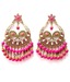 Ignite Pink Beaded Jhumki Earrings