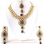Kriaa Extravagant Teardrop Pattern CZ Necklace Set with Maang Tika