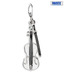 Facetz Glittery Diamond Violin Charm Silver Pendant
