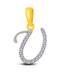 Letter "U" shaped Gold & Diamond Pendant By Me Jewels