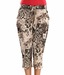 Sportelle Cream-Black Cotton Lycra Capris