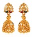 Jewels Of India Red & Green Enamelled Jhumkis