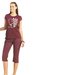 SweetDreams Burgundy Cotton Nightsuit Set