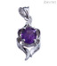 Zevrat Purple Amethyst Heart Silver Pendant