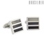 Orosilber Tremendous Stone Studded Grey-Black Cufflinks