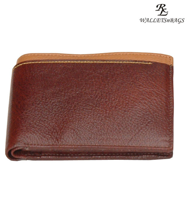 WalletsnBags Brown With Beige Edge Wallet