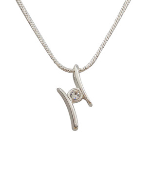 Mystic Cz Fashion Pendant-Silver