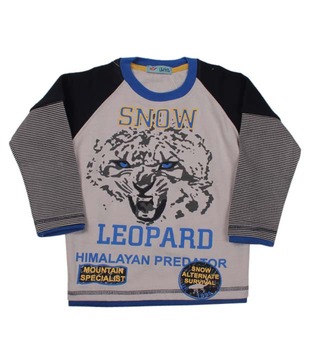 Unikid Grey & Black Snow Leopard Sweatshirt For Kids