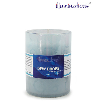 Illuminations Blue Glass Candle