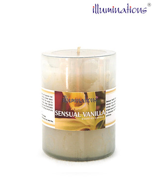 Illuminations White Glass Candle