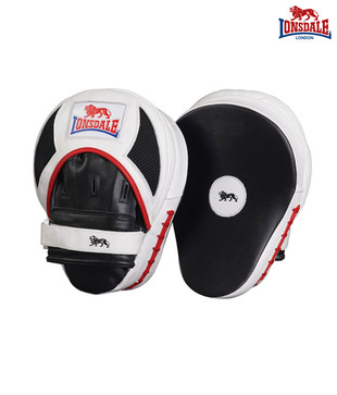 Lonsdale Pro Curved Leather Hook & Jab Pads (Free Size)
