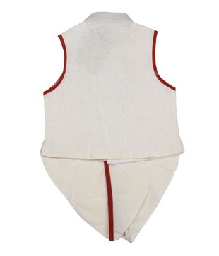 Raja Sahab Red & White Traditional Wear Set For Kids