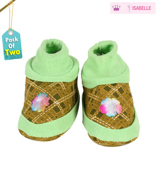 Isabelle Green Infant Booties Pack of 2 For Kids