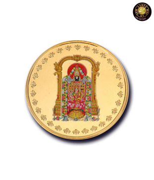 Aarya24kt Balaji Gold plated coin AR-CN-020