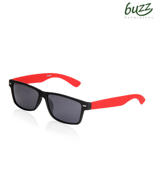 Buzz Black Red Wayfarer Sunglasses