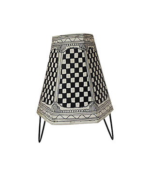48craft Leather White & Black  Lamp Shade