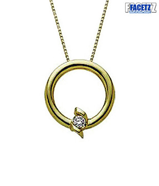 Facetz Floral Diamond Gold Pendant
