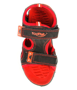 Liberty Footfun Modish Red & Black Sandals
