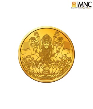 MNC 20 Gm 24kt Hallmarked Goddess Laxmi Gold Coin With 995 Fineness
