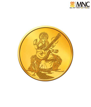 MNC 5 Gm 22kt Goddess Saraswati Gold Coin With 916 Fineness