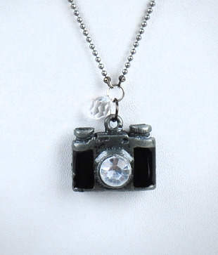 Isabelle Black Studded Camera Neckpiece For Kids