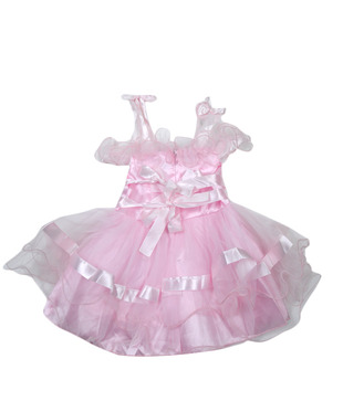Isabelle Lacy Pink Frock For Kids