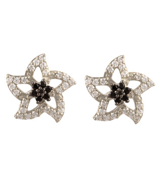 Kuhjohl Alluring Black & White Sterling Silver Earrings