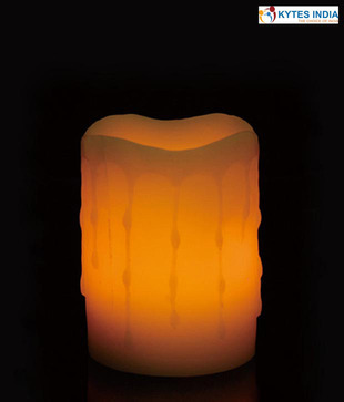 Kytes India Falling Wax LED Amber Candle 