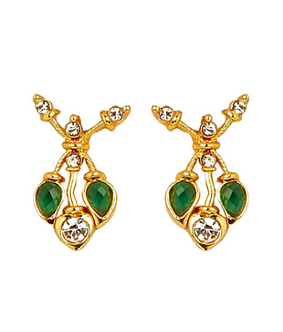 Sharnam Arts Green & White Crystal Necklace Set