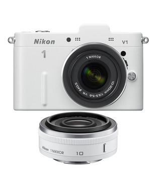Nikon 1 V1 10.1MP SLR with 10-30 mm Kit Lens (White)