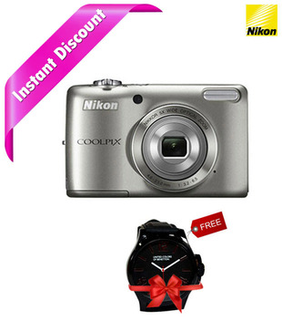 Nikon Coolpix L26 16.1MP Point & Shoot Digital Camera (Silver)
