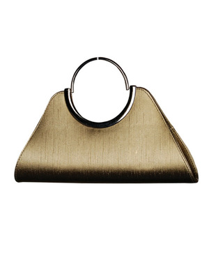 Oleva Golden Textured Finish Clutch With Free Women's Watch