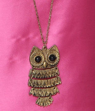 Pari Chic Golden Owl Necklace