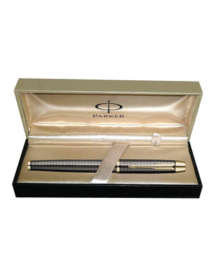Parker IM Metal Deep Gun Metal Chiselled GT RB Pen