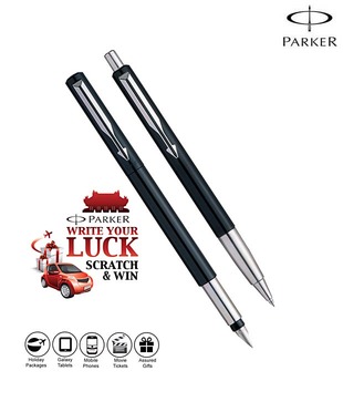 Parker Vector Standard CT(FP + BP) pen (Black) + Free Assured Gift Card