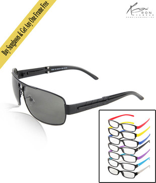 Ron Trendy Black Aviator Sunglasses