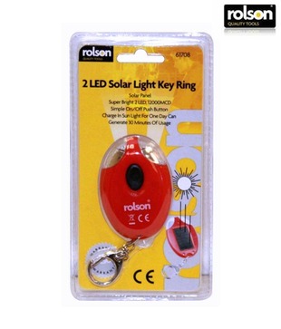 Rolson Two Led Solar Key Ring Torch