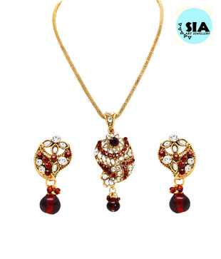 Sia Striking Red Rasrawa Pendant Set