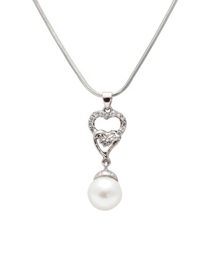 Sia Double Heart AD Pendant Set